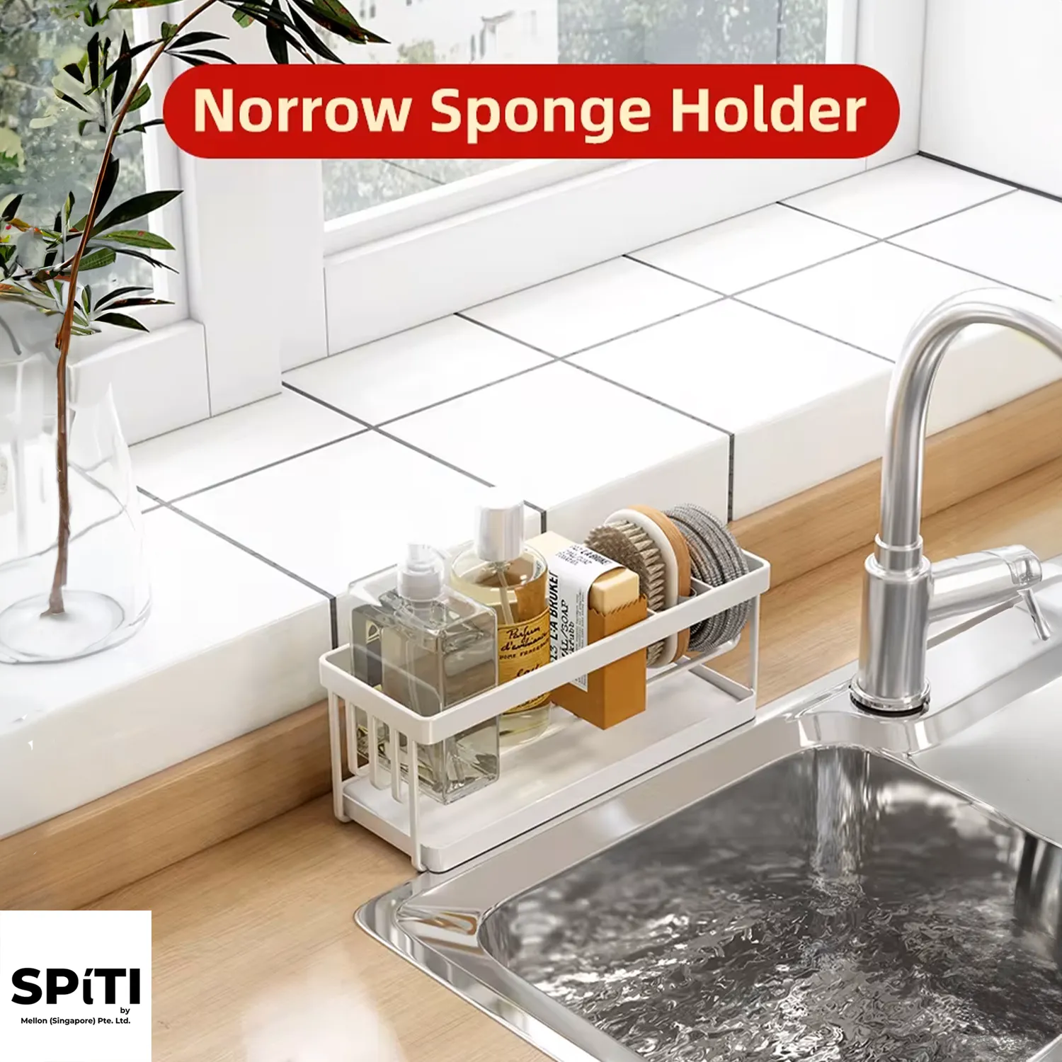 Rak Span Dapur | Bakul Pengatur Sinki Kering Cepat (Hitam | Putih) — Photo 3