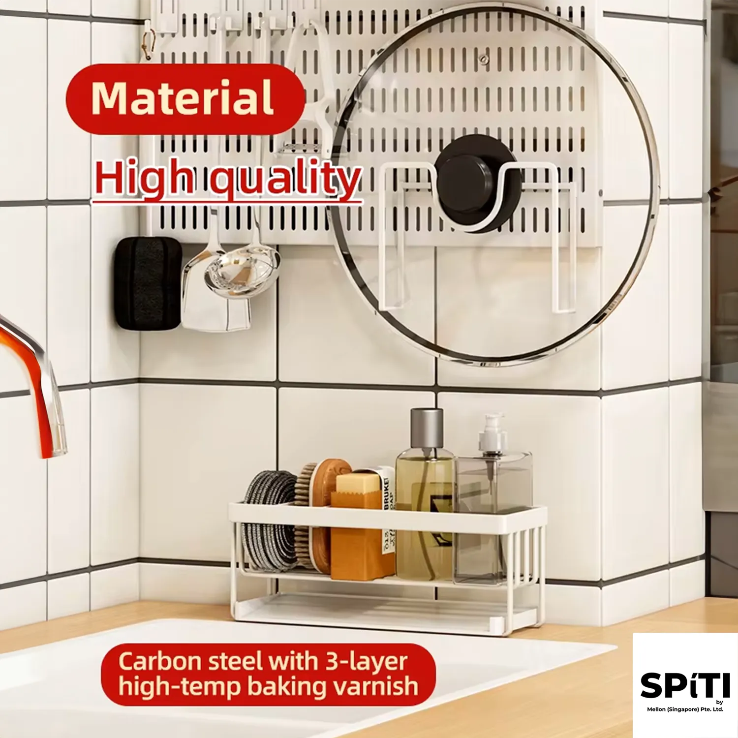 Rak Span Dapur | Bakul Pengatur Sinki Kering Cepat (Hitam | Putih) — Photo 6