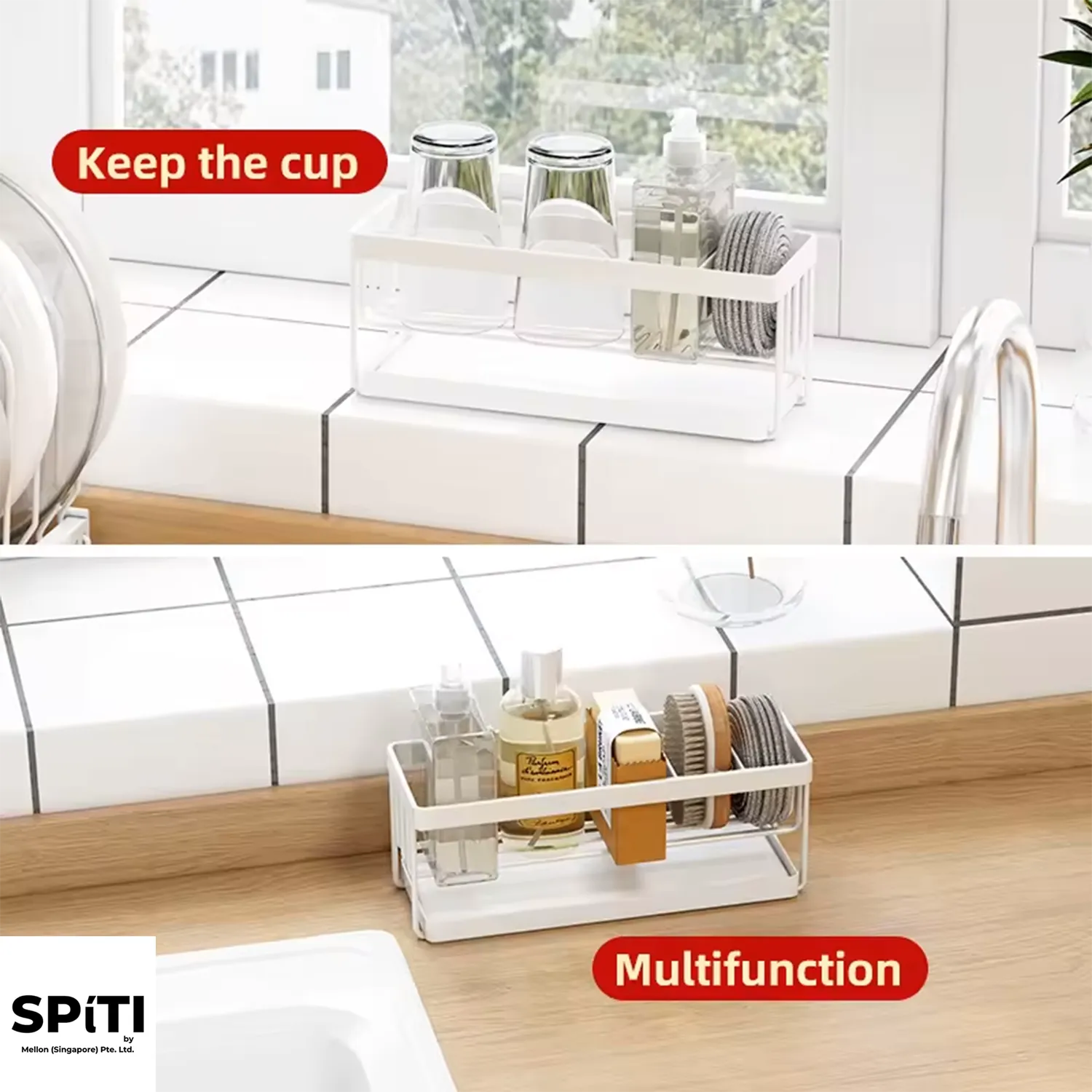 Rak Span Dapur | Bakul Pengatur Sinki Kering Cepat (Hitam | Putih) — Photo 10